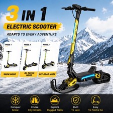 3-IN-1 SNOW SCOOTER ELECTRIC SLED SCOOTER SNOWMOBILE SKI ICE TRACK ALL TERRAIN picture