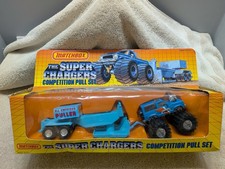 1987 Matchbox Super Chargers Ford Bronco MUD SLINGER Monster Truck Pull Set NEW picture