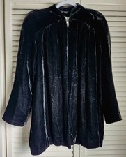 Vintage 1940's Jays Temple Place Boston Velvet Opera Swing Jacket Coat Large picture
