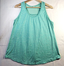 Ictive Womens Athletic Tank Sz M Aqua Mesh Racerback Pleat Stretch Yoga Gym Top picture