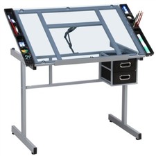 Drafting Table Art Craft Desk Adjustable Artist Drawing Table Home Office, Black picture