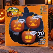Mindscope Jabberin' Jack The Talking Animated Halloween Pumpkin Spooky Decor NEW picture