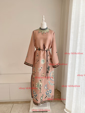 ALEMAIS silk+hemp Lawrence beaded round neck maxi dress 2026 holiday 6/8/10/12 picture