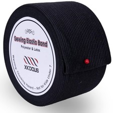 2 Inch 7 Yards Elastic Band for Sewing Black Stretch Fabric Webbing picture