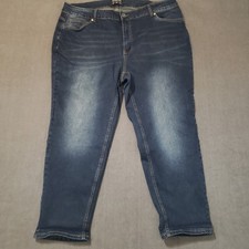 Bloomchic Denim Jeans Women US 22 Blue High Rise Tapered Stretch picture
