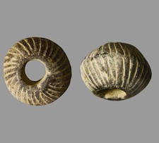 Levantine / Canaanite / Phoenician Heavy Spiraled Bronze Bead or Spindle Whorl picture