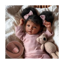 BABESIDE Reborn Baby Dolls, 20 Inch 4-in-1 Interactive Black Baby Girl picture