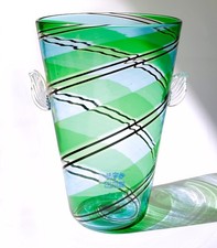 1960s Fratelli Toso Aventurin Canne Murano Glass Vase picture