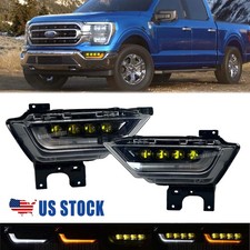 For Ford F150 F-150 2021-2023 Yellow Projector LED Bumper Fog Lights Assembly picture