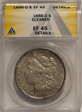 1886 O Morgan Silver Dollar ANACS XF Details Better Date Morgan picture