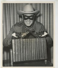 Lone Ranger 1950 Clayton Moore Portrait Western Guns 8x10 Promo Photo J14750  picture
