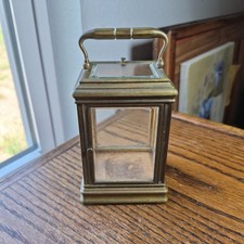 Antique Vtg Brass & Beveled Glass Case w/Handle Empty Display Terrarium Curio picture