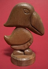 Vintage Kansas University Jayhawk Folk Art Wooden Paperweight Collectible KU KS picture