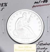 1876-S GEM BU+++  BRILLIANT UNCIRCULATED  U.S. SEATED LIBERTY HALF DOLLAR. WOW picture