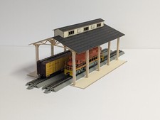 Train Shed Station Kit - HO Scale Freight Car Shed - Engine Repair Shop Building picture