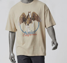 AMIRI Men's Beige Vintage Wash Pegasus T-Shirt Size L picture