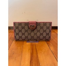 Gucci Vintage GG Supreme Heart Wallet | Pink | Long Continental | w/ Box picture