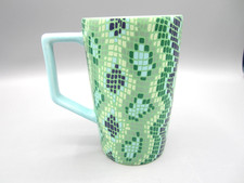Starbucks/Teavana Pastel Teal Blue & Maroon Green Tea Coffee Mug 12 oz 2016 (23} picture