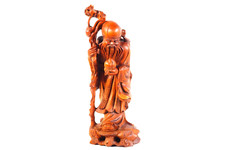 Shoulao Shouxing Chinese God Longevity Detailed Hand Carved Sculpture 12