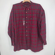 Chaps Ralph Lauren Mens XXL Red Plaid Button Down Shirt Long Sleeve Cotton 61330 picture