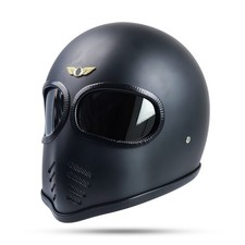 NEW  VINTAGE CUSTOM HELMET XFGP BLACK MATTE BOBBER CHOPPER CAFERACER MOTORCYCLE picture