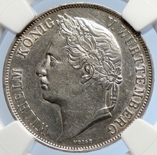 1841 GERMANY German States Wurttemberg WILHELM I Silver Gulden Coin NGC i105861 picture