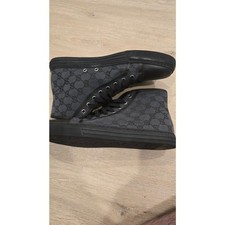 Gucci Black GG Monogram Canvas High Top Sneakers Mens Size 8.5 G (US 9.5) picture