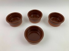 Set Of 4 Cermer Caramel Brown Terracotta Ramekins Creme Brûlée 4oz picture