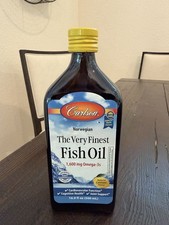Carlson Very Finest Fish Oil Lemon 1600mg Omega-3 16.9 oz 500mL Best by 4/2028 picture