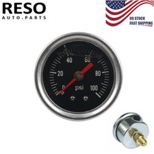 Universal Fuel Pressure Gauge Liquid 0-100psi Oil Pressure Gauge 1/8