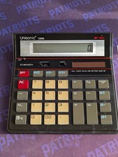 Unisonic 1295B Twelve Digit Calculator Solar Battery Powered Clean Tested/Works  picture