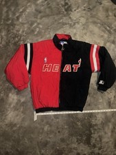 Miami Heat Vintage 90s Nylon Starter Jacket NBA Sports Men’s Small picture