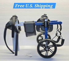 Virbraroo Dog Wheelchair Mobility Aid Adjustable Blue W/Harness - Clean - EUC picture