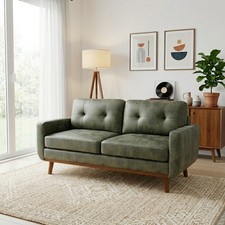 65-inch Modern Minimalist Two-Seater Sofa solid wood legs Olive Green picture