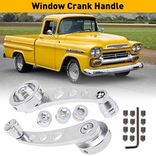 Pair Car Window Crank Handle Winder Replacement Billet Aluminum Universal Silver picture