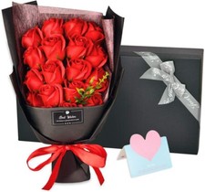 18 Pcs Eternal Rose Soap Flower Bouquet Valentine's Day Gift for Girlfriend Wife picture