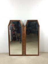 Unique Mid Century Modern Wall Mirror with Hexagonal Glass Panes picture