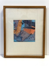 Vintage Mixed Media Abstract Art Signed Framed picture