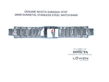 Authentic Invicta Subaqua 10197 Gunmetal Stainless Steel 28mm Watch Band picture