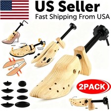 2025 One Pair 2-way Wooden Adjustable Shoe Stretcher for Men Women Size 9-13 New picture