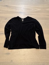 Vintage Weatherproof Men's Black Long Sleeve Henley T-Shirt Size M 18” W X 25” L picture