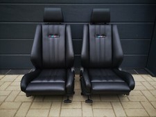 BMW E24, E28, E30 Coupe, Sedan, Touring Front Seats Vinyl Covers Black Schwarz picture