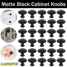 1-500PCS Matte Black Kitchen Cabinet Knobs Round Drawer Pulls Stainless Steel picture