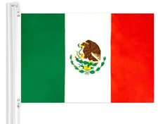Double Sided Embroidered Mexican Flag 3x5 Ft 210D Polyester Brass Grommets picture