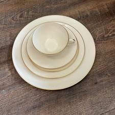 Lenox Olympia Ivory Gold Rim 5 Piece Place Setting Fine China Made in USA picture