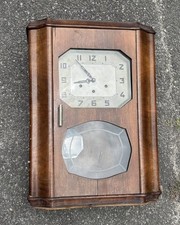 Antique French Art Deco Walnut Art Clock-Westminster Chime picture