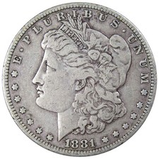 1881 O Morgan Silver Dollar F Fine $1 Coin Collectible picture