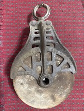 Antique F. E. Myers Barn Pulley Hay Trolley 6” Wood Wheel Ashland Ohio picture