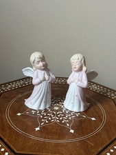 Vintage Pair Of Geo Z Lefton Angel Figurines #07701 picture