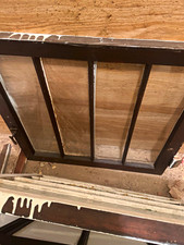 Wood Casement Home Window 28x30 Square Clear Single Pane, White/Brown Grids picture